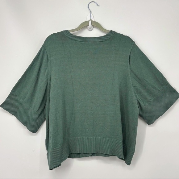 Torrid 5X 5 Green Button-Up Women's soft crew neck shrug cardigan plus office - Picture 3 of 12